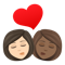 Kiss- Woman- Woman- Light Skin Tone- Medium-Dark Skin Tone emoji on Emojione